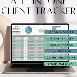 Google Sheets CRMクライアント＆タスクトラッカー請求書顧客支払いコミュニケーションログセールスリード管理中小企業向けスプレッドシートテンプレート