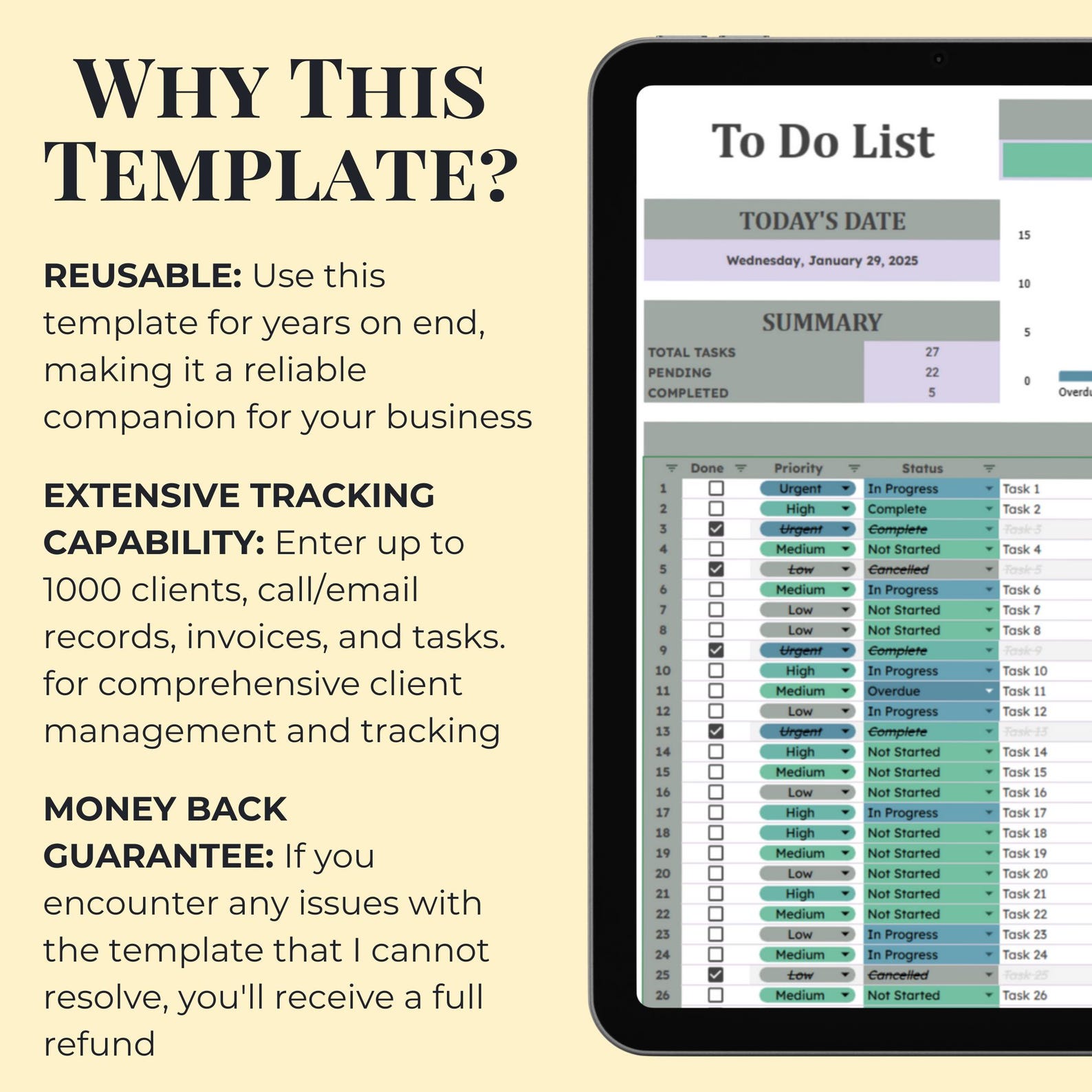 Client Task Log Google Sheets CRM Client & Task Tracker Invoice Customer Payment ...