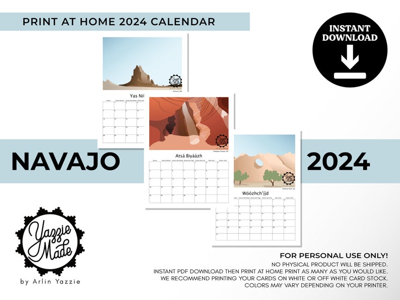 2024 Navajo Printable Calendar Calendar 2024 Calendar Printable Navajo