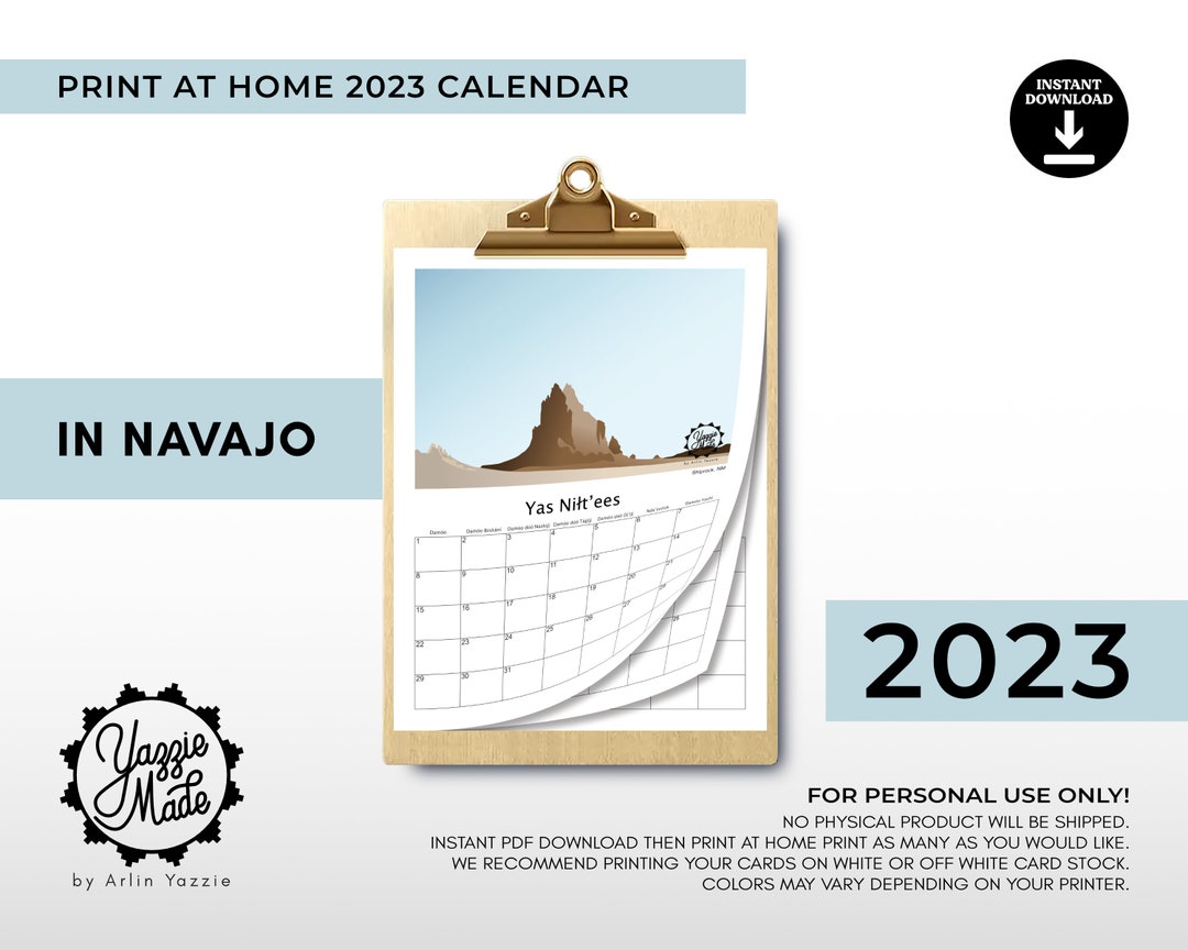 2023-navajo-printable-calendar-calendar-2023-calendar-etsy