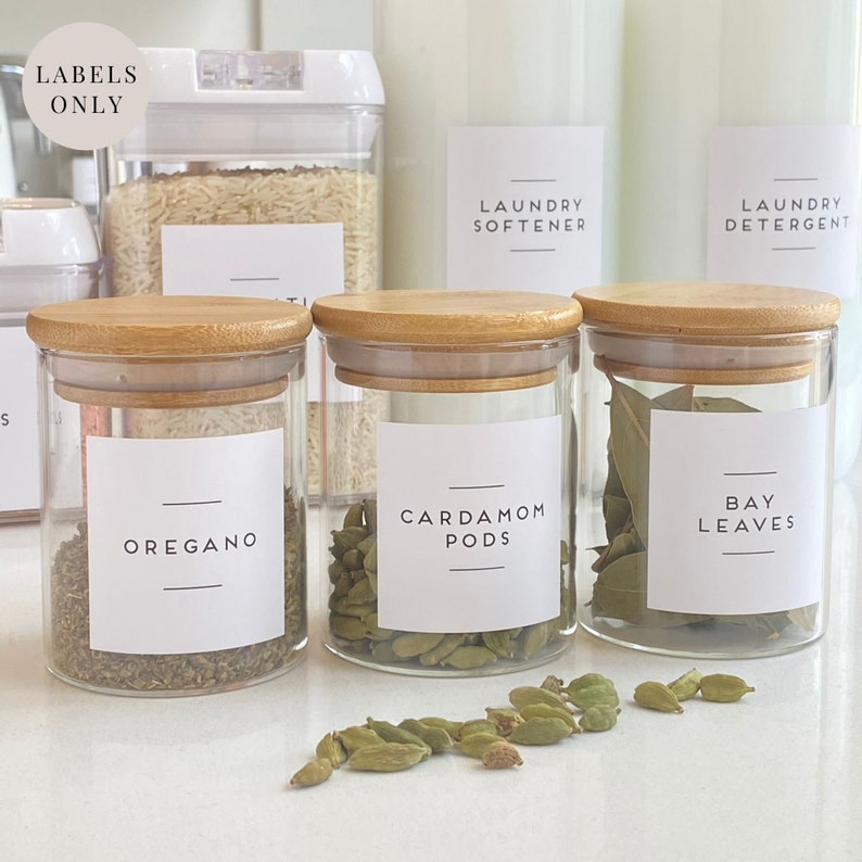 Custom Pantry Labels, Herbs & Spices Baking, Kitchen, Laundry Room ...