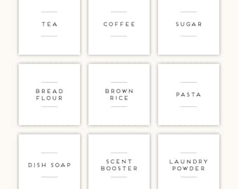 Custom Pantry Labels, Herbs & Spices Baking, Kitchen, Laundry Room, Bathroom, Minimalist Personalised Home Organisation Waterproof Stickers