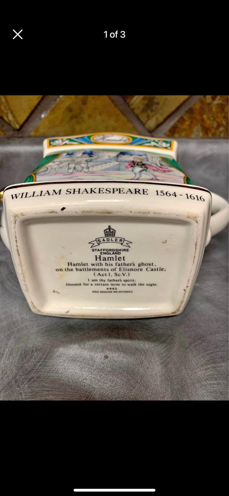 Sadler Teapot William Shakespeare Hamlet Teapot Collectable Etsy