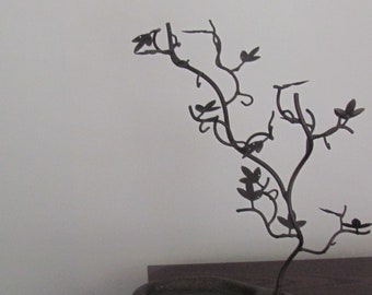 Metal Jewelry Tree with Birds on Branches