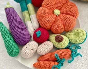 Panier de légumes / Dînette au crochet fait main