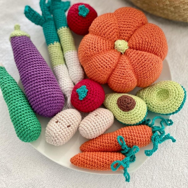 Panier de légumes / Dînette au crochet fait main