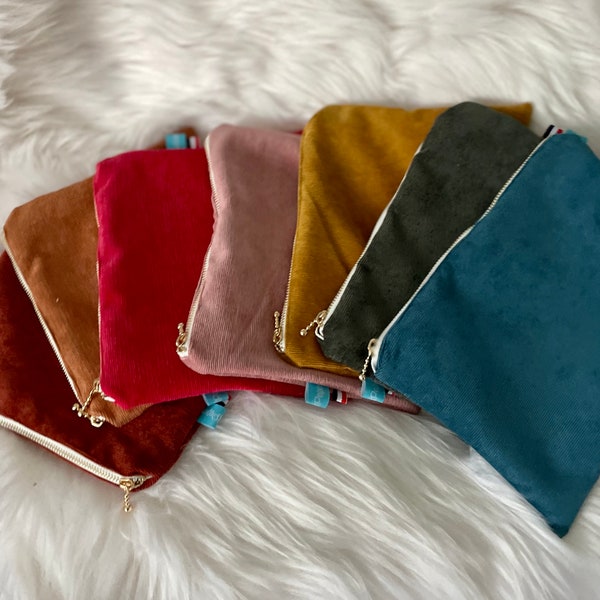 Pochette velours côtelé