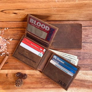 Cartera personalizada personalizada, cartera para hombre, cartera grabada, cartera de cuero, cartera personalizada, regalo para hombres, regalo de aniversario para él