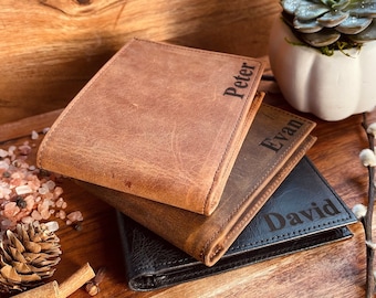 Personalized Wallet, Mens Wallet, Engraved Wallet, Custom Wallet, Groomsmen Wallet, Boyfriend Gift for Men