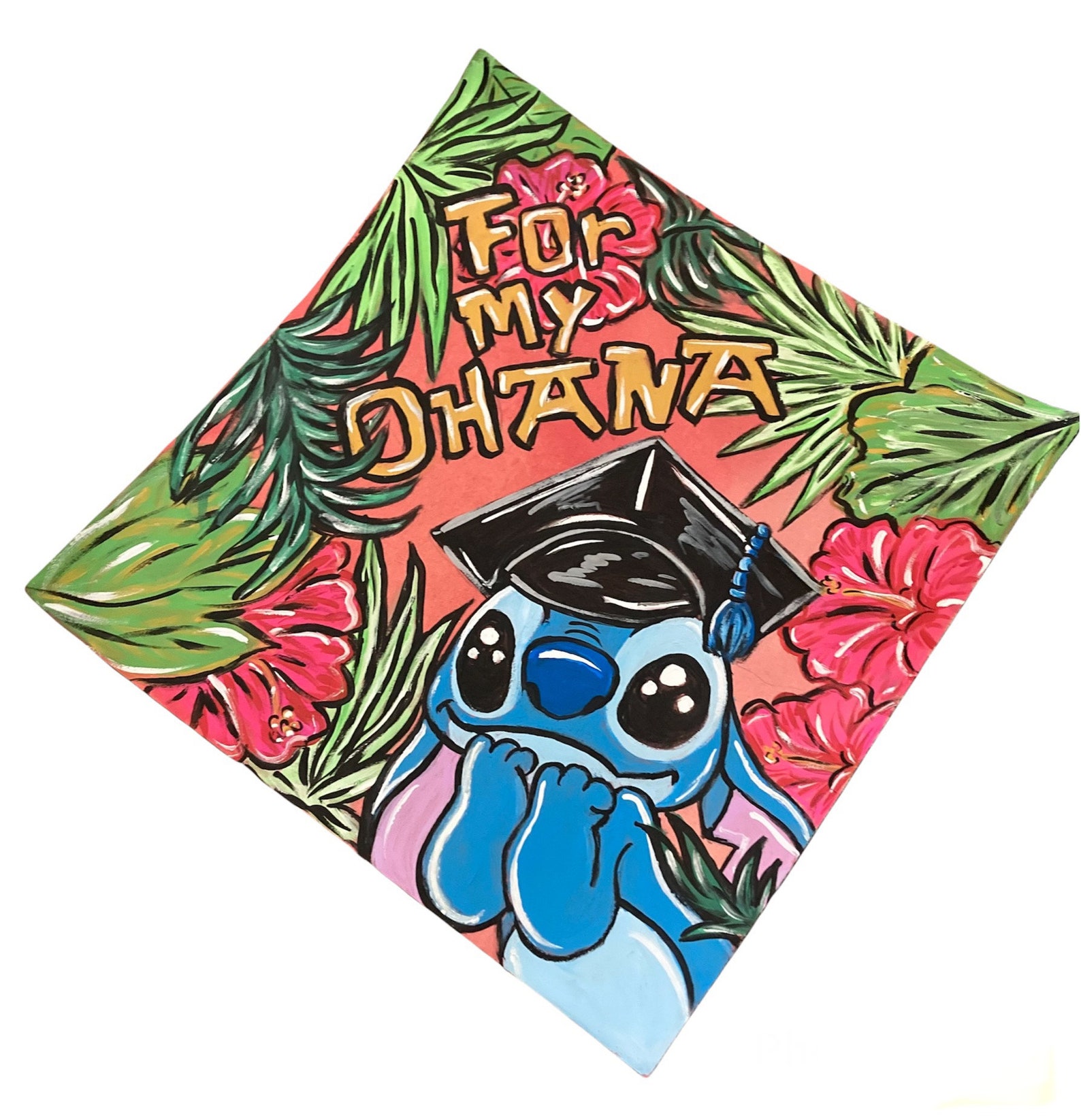 Hand Painted Stitch Theme Graduation Cap Topper Etsy