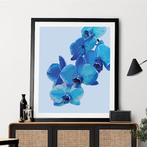 Blaue Orchidee Druck DIGITALE DATEI: Blaue Orchidee Kunst, Galerie Wandbild, Orchidee Kunst, digitales Kunstwerk
