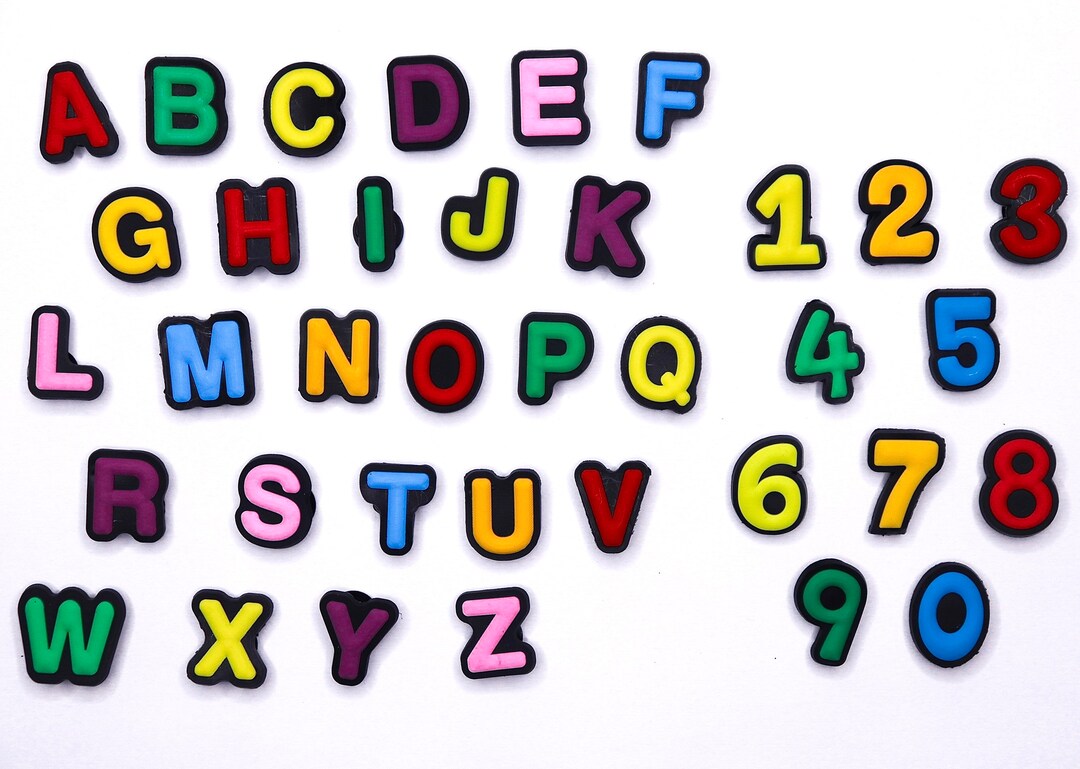 Colorful Letter and Numbers Crocs Charms Alphabet Black and Etsy