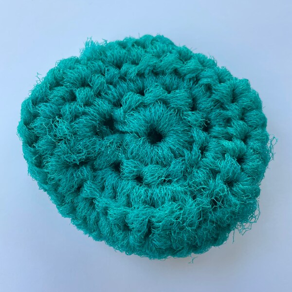 Teal crochet mesh Dish Scrubby, dish scrubber, cleaning supplies, eco friendly gift, eco friendly kitchen