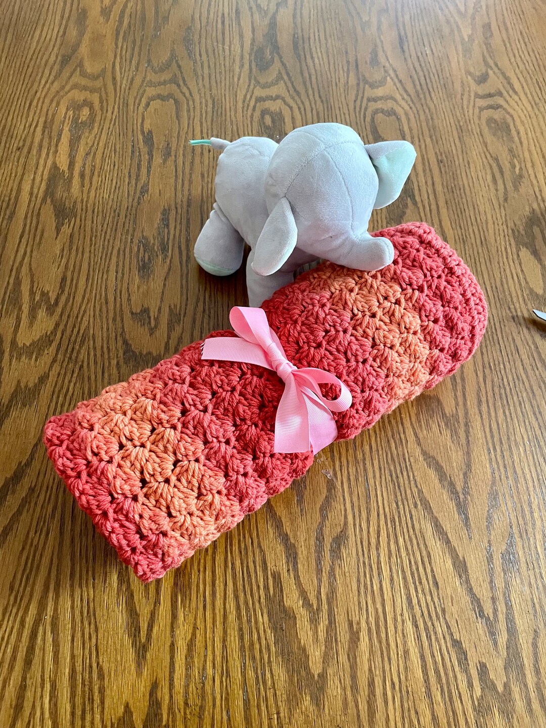 Baby Girl Blanket Crochet Handmade 25inx30in Burnt Orange Etsy