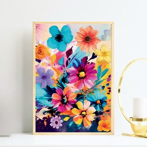 Printable Flower Wall Art for Any Space. Digital Download. Floral Wall Art.
