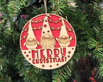 Gnome Merry Christmas Ornament