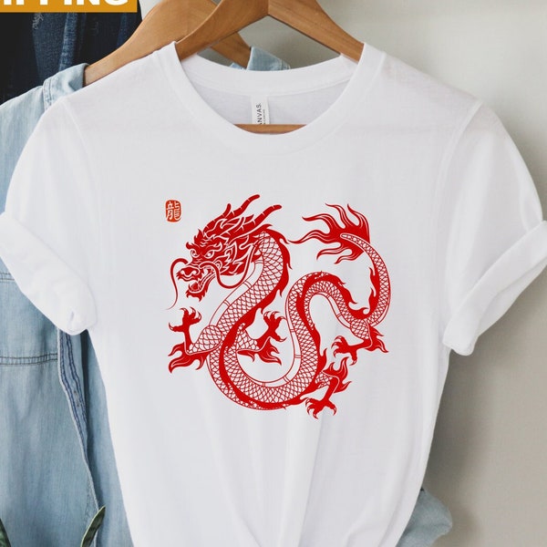 Chinese 2024 Year of the Dragon T-shirt, Chinese Zodiac Sign 2024 Dragon Shirt, Bearded Dragon Gift,Chinese Culture Tradition,Lunar New year