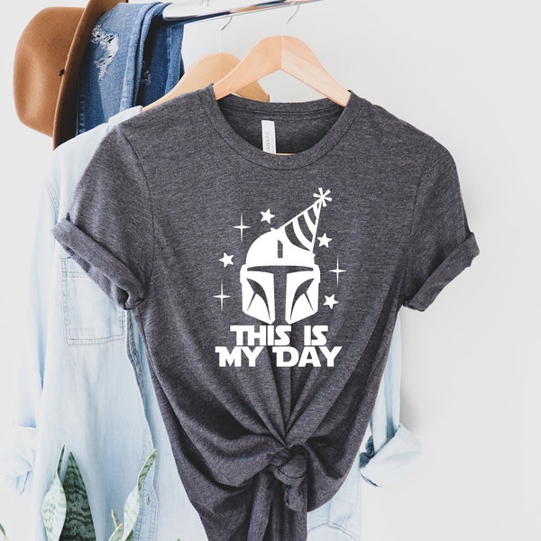 Star Wars Birthday Shirt, This İs My Day Shirt, Happy Birthday Shirt, Birthday Shirt, Mando Helmet Birthday Tee, Family Matching Birthday