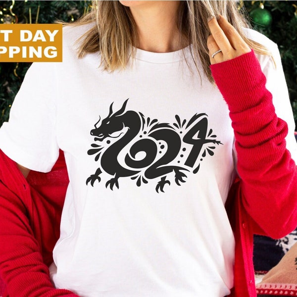 Chinese New Year 2024 T-Shirt, Chinese Zodiac Shirt, Lunar New Year Party, Year of the Dragon 2024 T-shirt, Chinese Dragon Graphic Tees, CNY