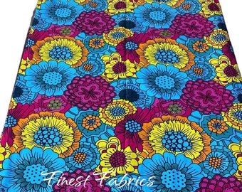 Floral Ankara Fabric By The Yard: Vibrant African Wax Print