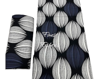 Geometric Ankara Fabric, Black & White African Print Cotton, By The Yard