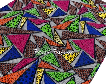 Geometric Ankara Fabric: Vibrant Cotton Wax Print By The Yard