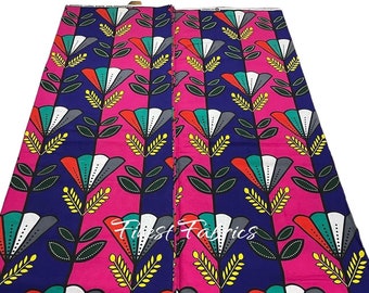 Floral Ankara Fabric By The Yard | Vibrant Cotton Wax Print