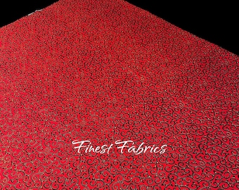 Red Ankara Fabric: African Print Cotton Fabric By The Yard