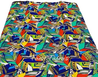 Geometrischer Ankara-Stoff: Lebendiger afrikanischer Druck, 100% Baumwolle