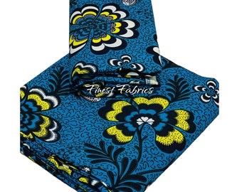 Tela Ankara floral cortada a medida / Estampado de algodón encerado vibrante