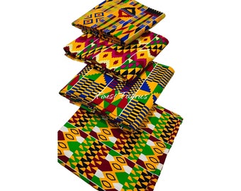 Kente Print Stoff: 100% Baumwolle Afrikanischer Ankara Wax Stoff Schüttgut