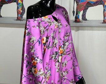 Silk Floral Print Kaftan Gown | Plus Size Boho Maxi Dress