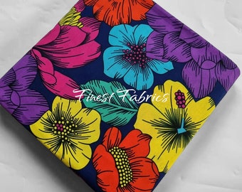 Floral Ankara Fabric By The Yard | Colorful Wax Print Cotton
