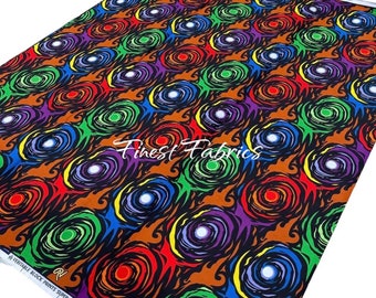 Geometric Ankara Fabric, Vibrant African Print, 100% Cotton By The Yard