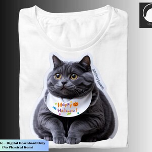 Spooky Black Cat PNG, Halloween Clipart (Digital Download)