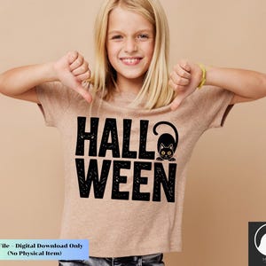 Black Cat Halloween Digital PNG, Cute Cat , Spooky Halloween Printable Download