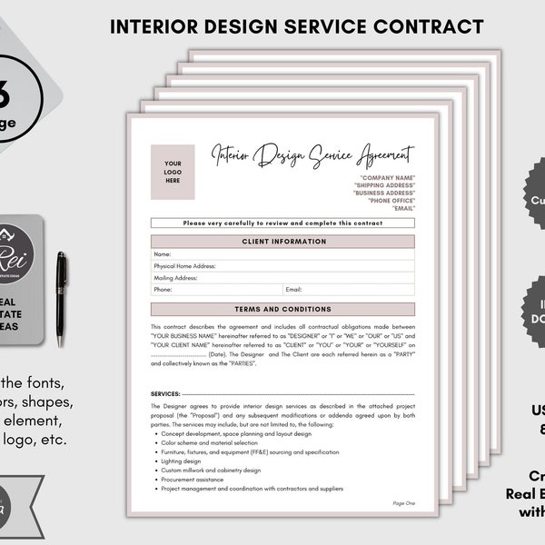 PDFStandard Form of Agreement for Design Services - Danish Penthouse Apartment Interior Design Service Agreement