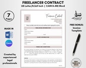Freelancer Contract Template: DIY Editable, Work Agreement (Canva & MS Word)
