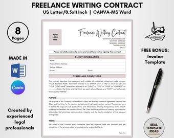 Template für einen freiberuflichen Textervertrag: DIY Texter Vereinbarung (Digitaler Download)