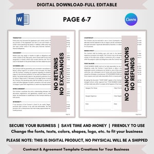Contract Templates, Agreement Templates, Service Contract, Service Terms, DIY Editable, CANVA-MS Word, Editable Contract, Interior Design Service Contract, Interior Designer Agreement, Room Designer Terms, Room Style Service Forms, Home Design Policy