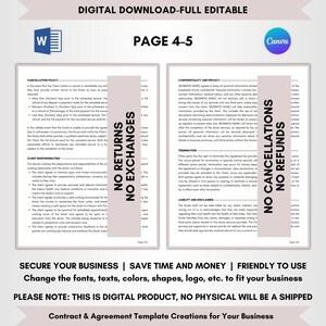 Contract Templates, Agreement Templates, Service Contract, DIY Editable, CANVA-MS Word, Editable Contract, Postpartum Doula Service Contract, Postpartum Support Agreement, Postpartum Wellness Terms, Doula Service Forms, Birth Helper, Birth Assistance
