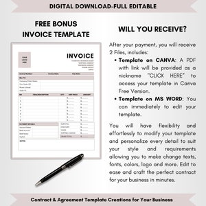 Contract Templates, Agreement Templates, Service Contract, Editable Contract, DIY Editable, CANVA-MS Word Template, Wedding Decoration Service Contract, Wedding Decorator Agreement, Wedding Art Forms, Marriage Decoration Terms, Wedding Decor Terms