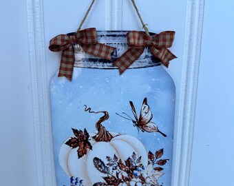 Mason Jar Fall Wall Hanger, Deer, Fall Decor, Home Decor - Etsy