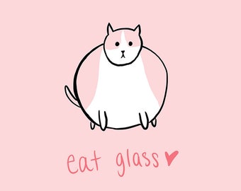 Eat Glass Cat Sticker