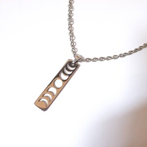 Mondphasen Halskette, Edelstahl, unisex