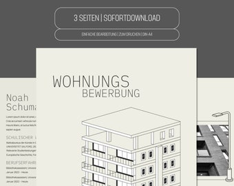 Moderne WOHNUNGSBEWERBUNG Vorlage auf Deutsch > Kreative Bewerbung für eine Wohnung für Paare, Familie > Bewerbungsunterlagen > 2024