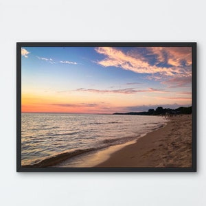 Sunset Beach Print| Digital Art Print| Michigan Photography| Stearns Park Beach
