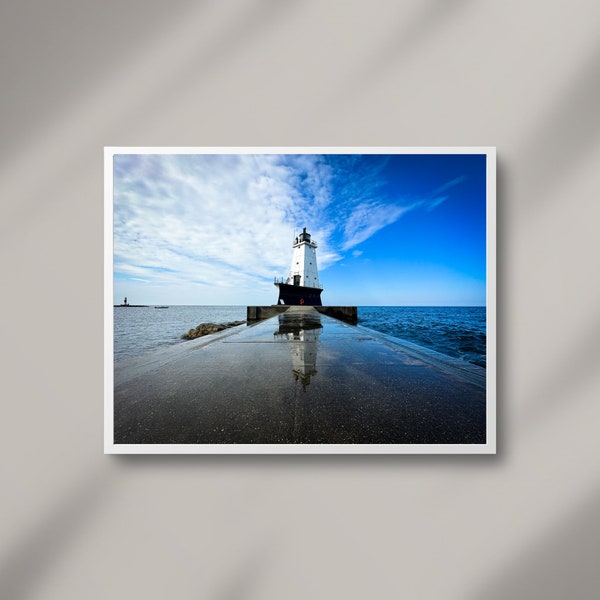 Ludington North Breakwater Lighthouse| Digital Art Print| Michigan Photography