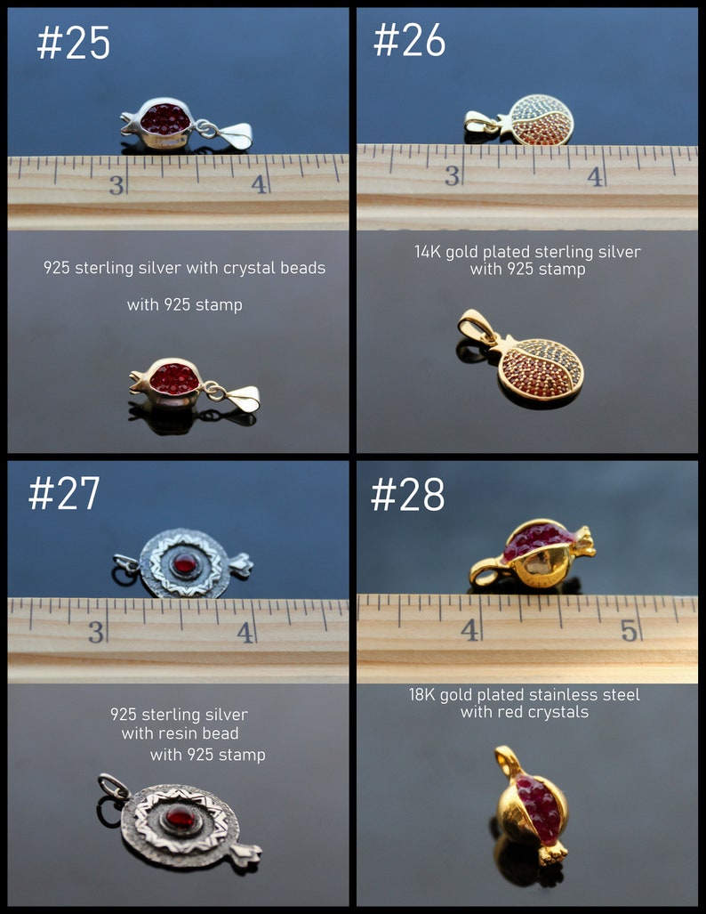 Pomegranate charms for jewelry making image 9