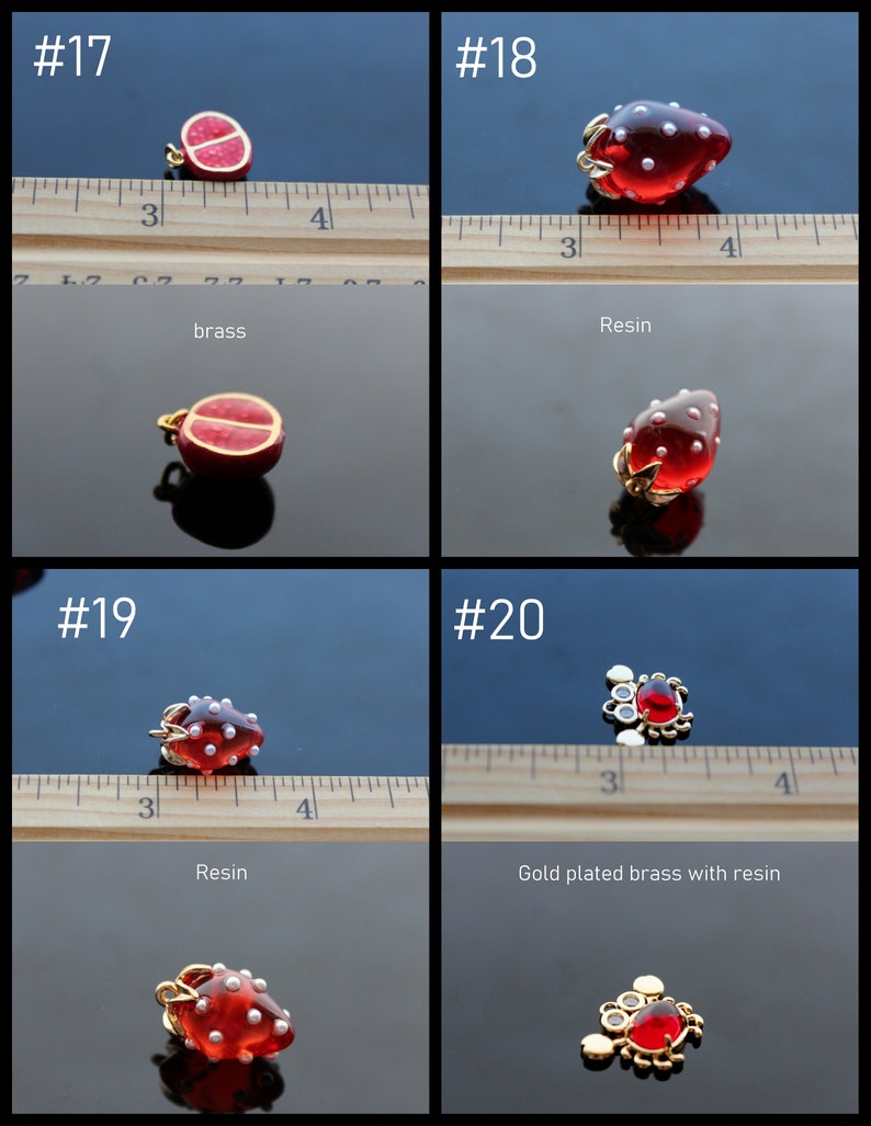 Pomegranate charms for jewelry making image 7